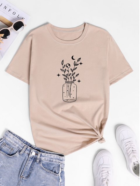 Vase Graphic Round Neck Tee