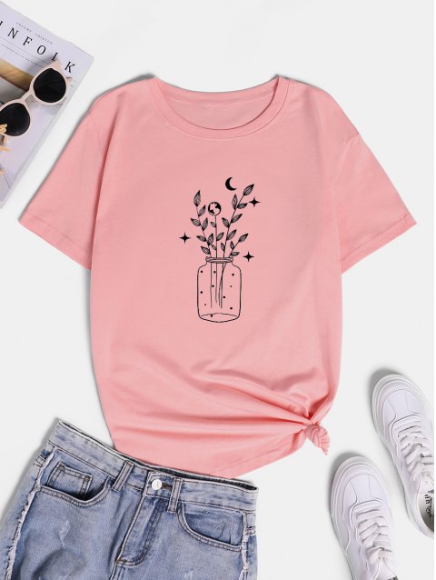 Vase Graphic Round Neck Tee