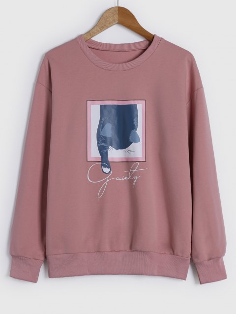 Cat Graphic Pullover Sweatshirt