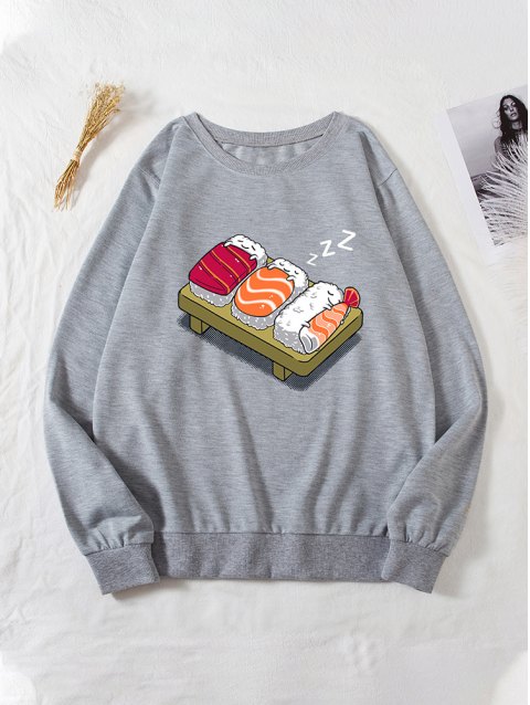 Sushi Graphic Pullover Sweatshirt