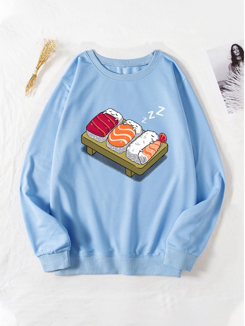 Sushi Graphic Pullover Sweatshirt