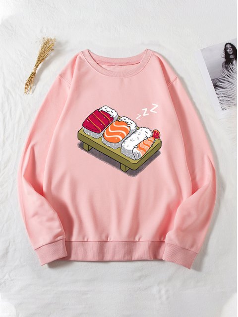 Sushi Graphic Pullover Sweatshirt