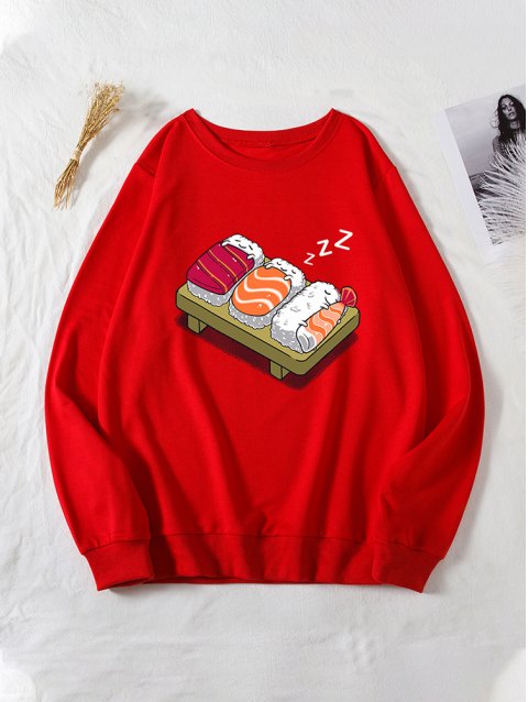 Sushi Graphic Pullover Sweatshirt
