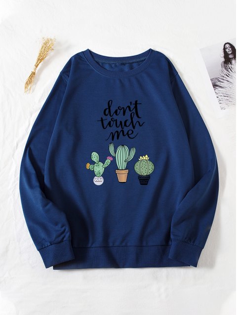 Cactus Graphic Pullover Sweatshirt