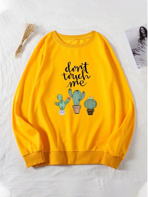 Cactus Graphic Pullover Sweatshirt