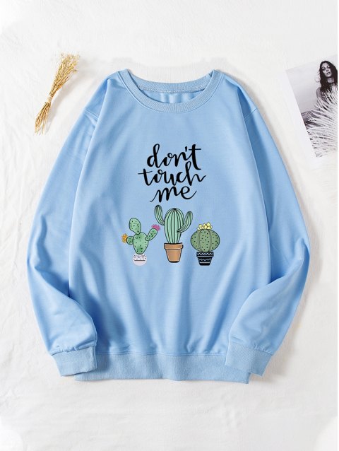 Cactus Graphic Pullover Sweatshirt