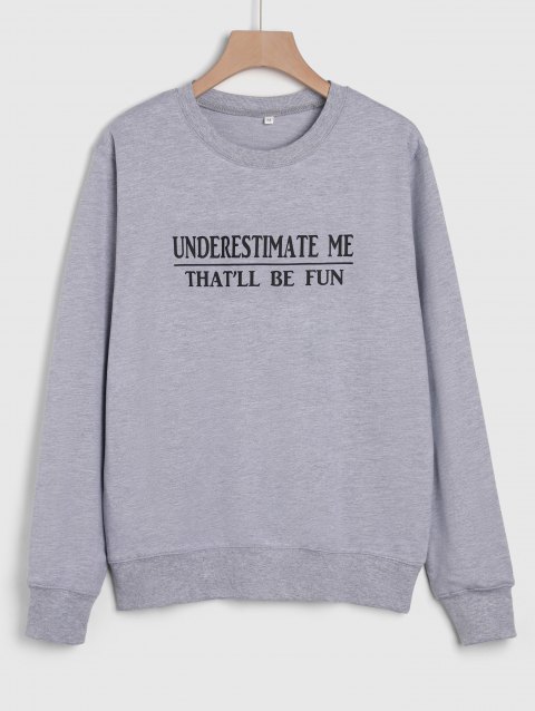 Slogan Graphic Pullover Sweatshirt