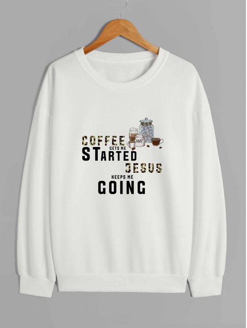 Coffee Graphic Pullover Sweatshirt