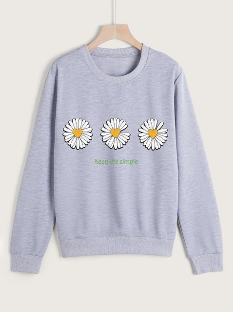 Daisy Graphic Pullover Sweatshirt