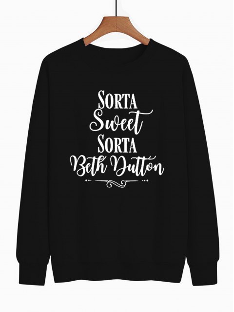 Slogan Graphic Pullover Sweatshirt