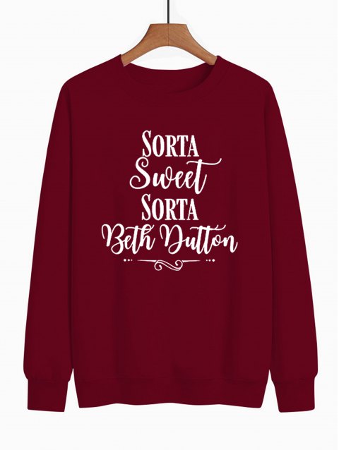 Slogan Graphic Pullover Sweatshirt