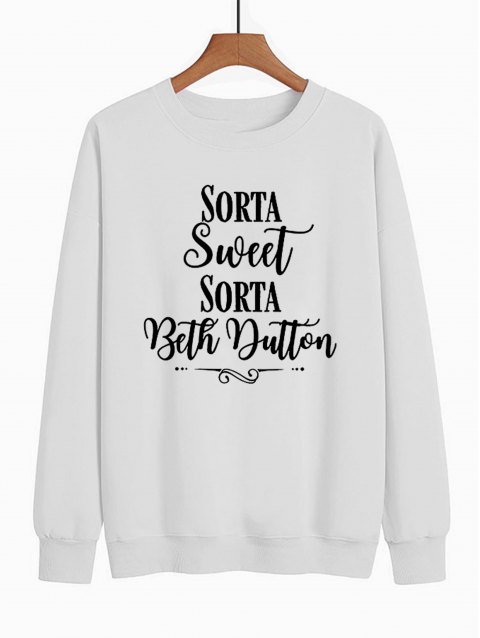 Slogan Graphic Pullover Sweatshirt