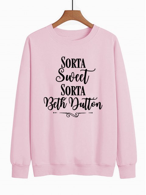 Slogan Graphic Pullover Sweatshirt