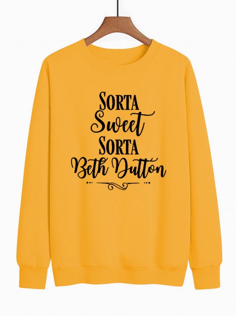 Slogan Graphic Pullover Sweatshirt
