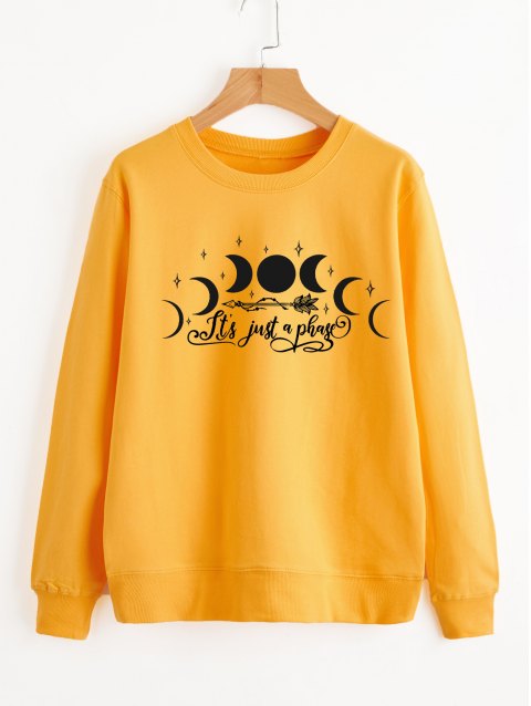 Moon Graphic Pullover Sweatshirt