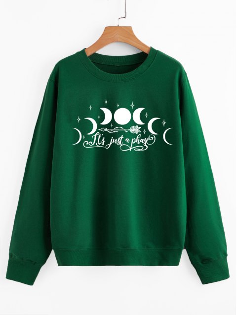 Moon Graphic Pullover Sweatshirt