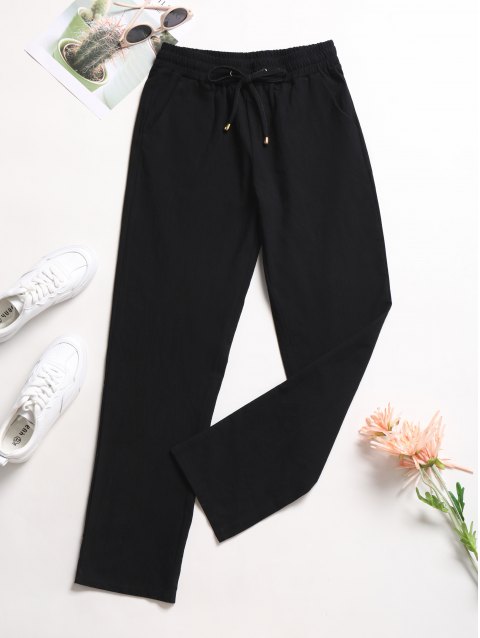 Casual Solid Linen Pencil Pants