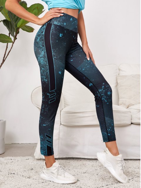 Splash-Ink High-Waist Leggings