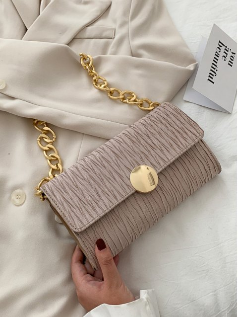 Emboss Gold Chain Satchels