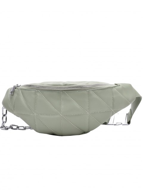 Solid Quilted Leather Chain Bum Bag