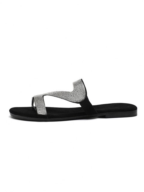 Rhinestone Decoration Open Tone Slippers