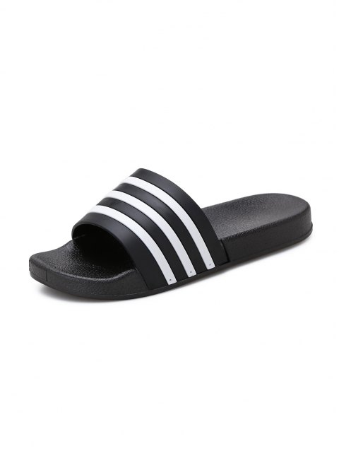 Stripe Pattern Open Toe Slippers