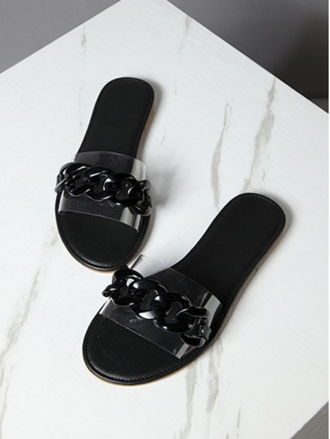 Tie Dye Chain Flat Slippers