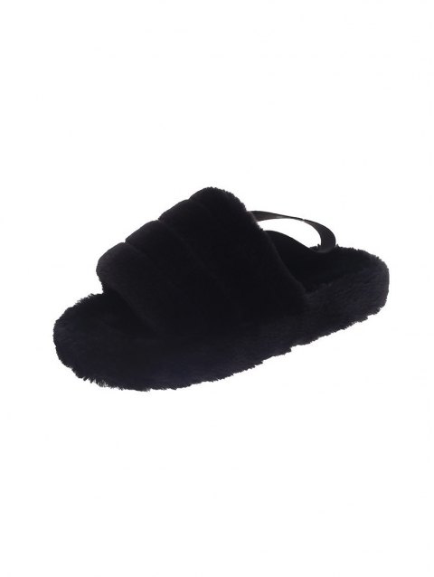 Leopard Slingback Plush Slipper