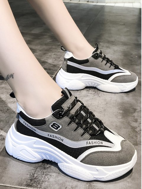 Colorblock Lace Up Sneakers