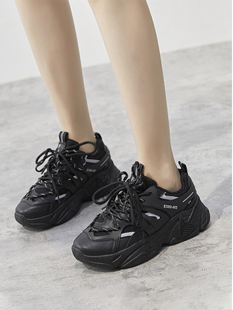 Solid Lace Up Sneakers