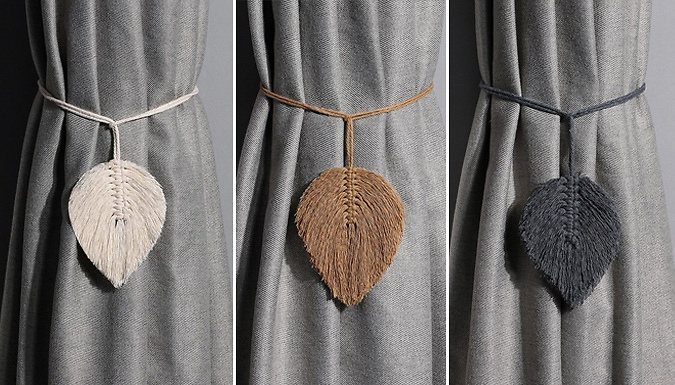 Wish Whoosh Offers 2-Pack of Braided Macrame Curtain Tiebacks - 3 Colours
