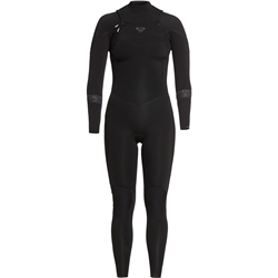 Roxy Women's Syncro 4/3mm Chest Zip Wetsuit (2021) | Black & Jet Black| UK 16