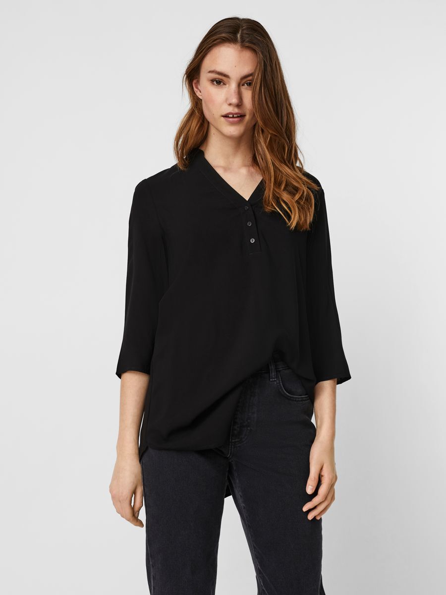 VERO MODA Bedrukte Tuniek - Dames - Zwart - Maat S