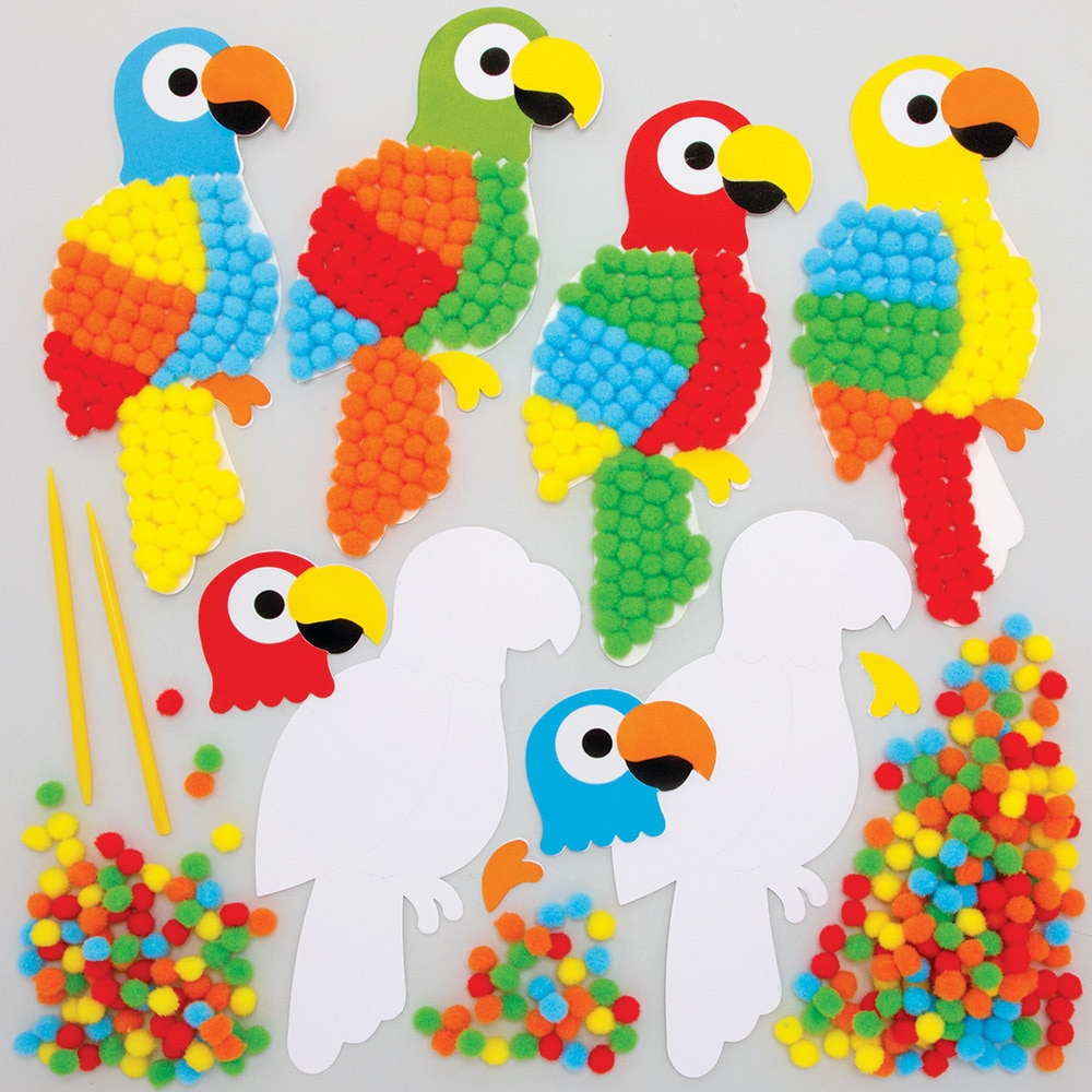 Parrot Pom Pom Art Kits (Pack of 5)