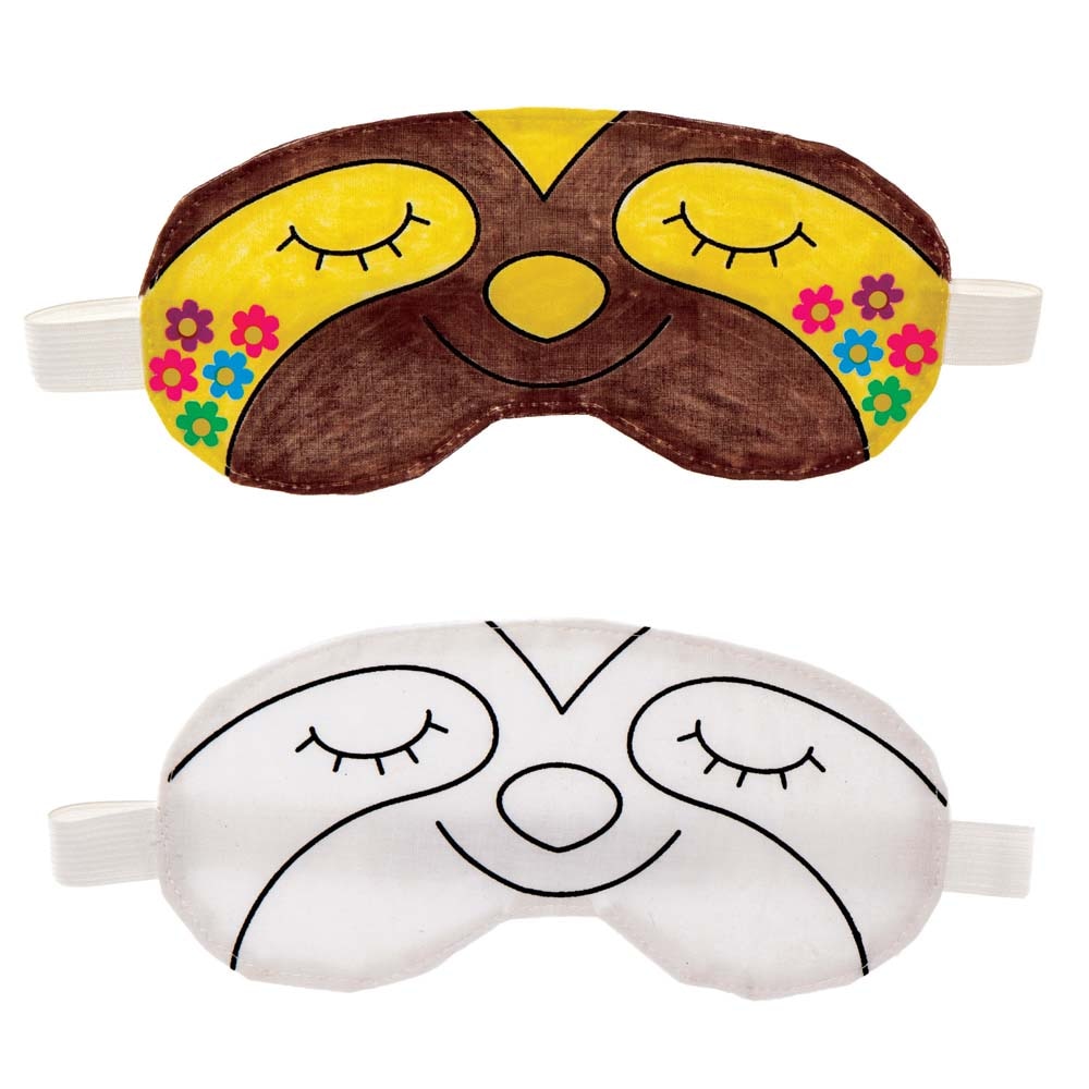 Sleepy Sloth Colour-in Fabric Eye Masks (Pack of 2)