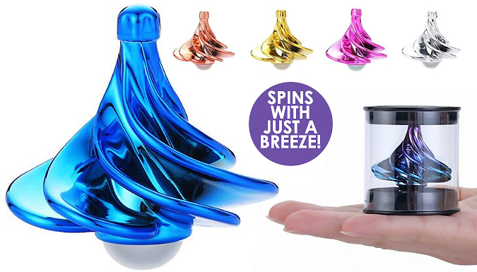 Domosecret Shiny Wind Spinning Top with Display Case - 6 Colours