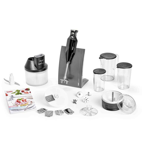 Bamix Special Baking Set 200W with Stand, 4 Blades, Processor, Powder Disc, Slicesy, 1000ml Jug with Lid, 400ml Beaker with Lids 