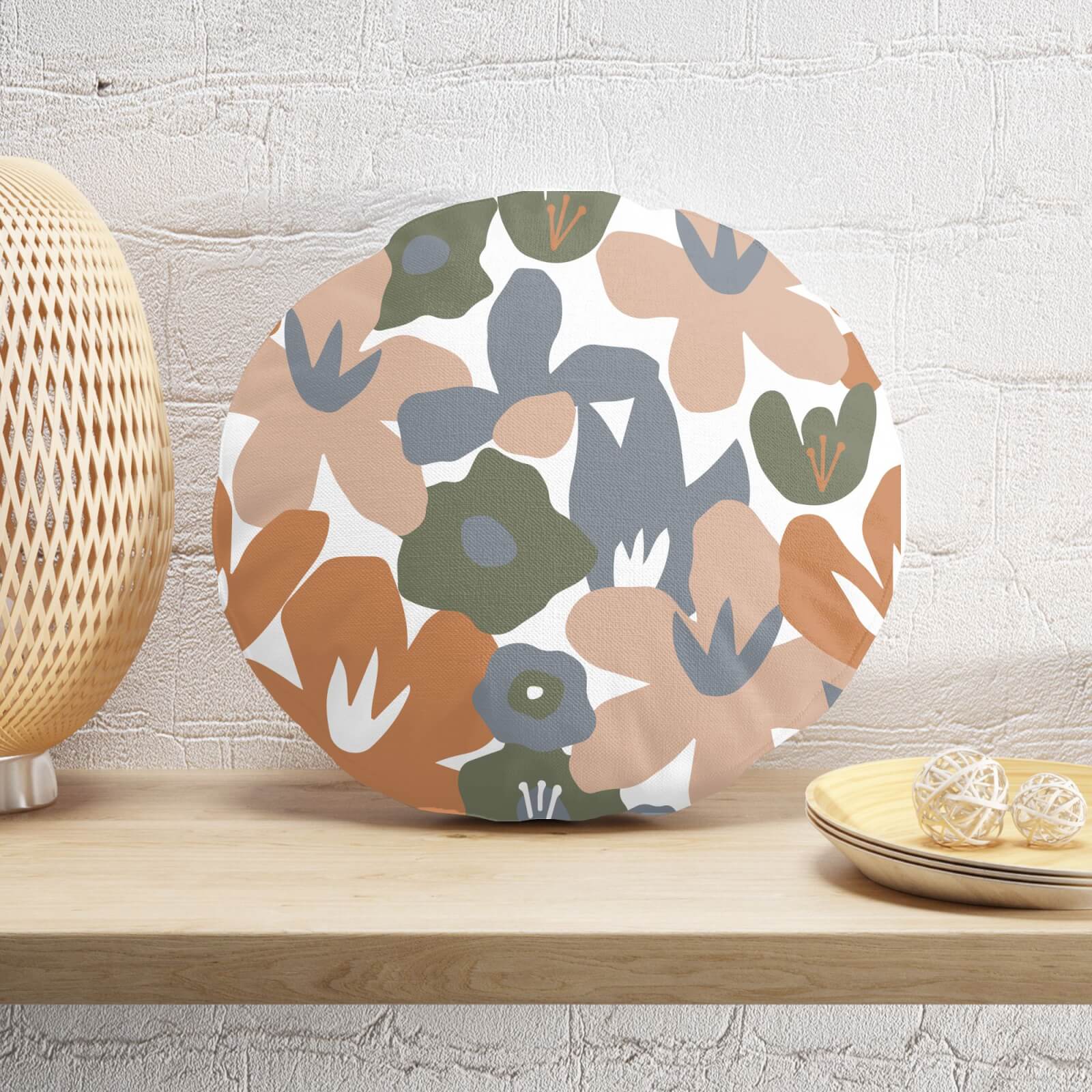 Garden Flowers Round Cushion