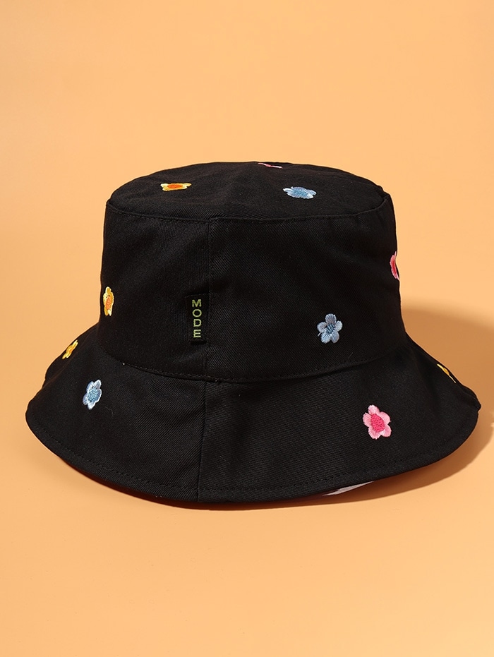 Zaful Blumen Gestickter Bucket Hut |