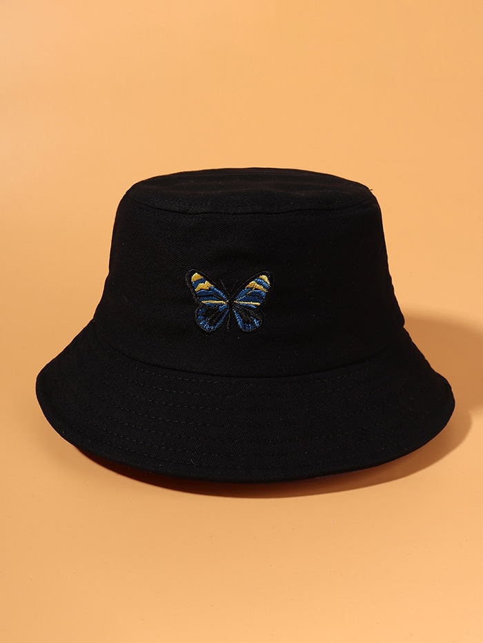 Zaful Schmetterling Gestickter Bucket Hut |