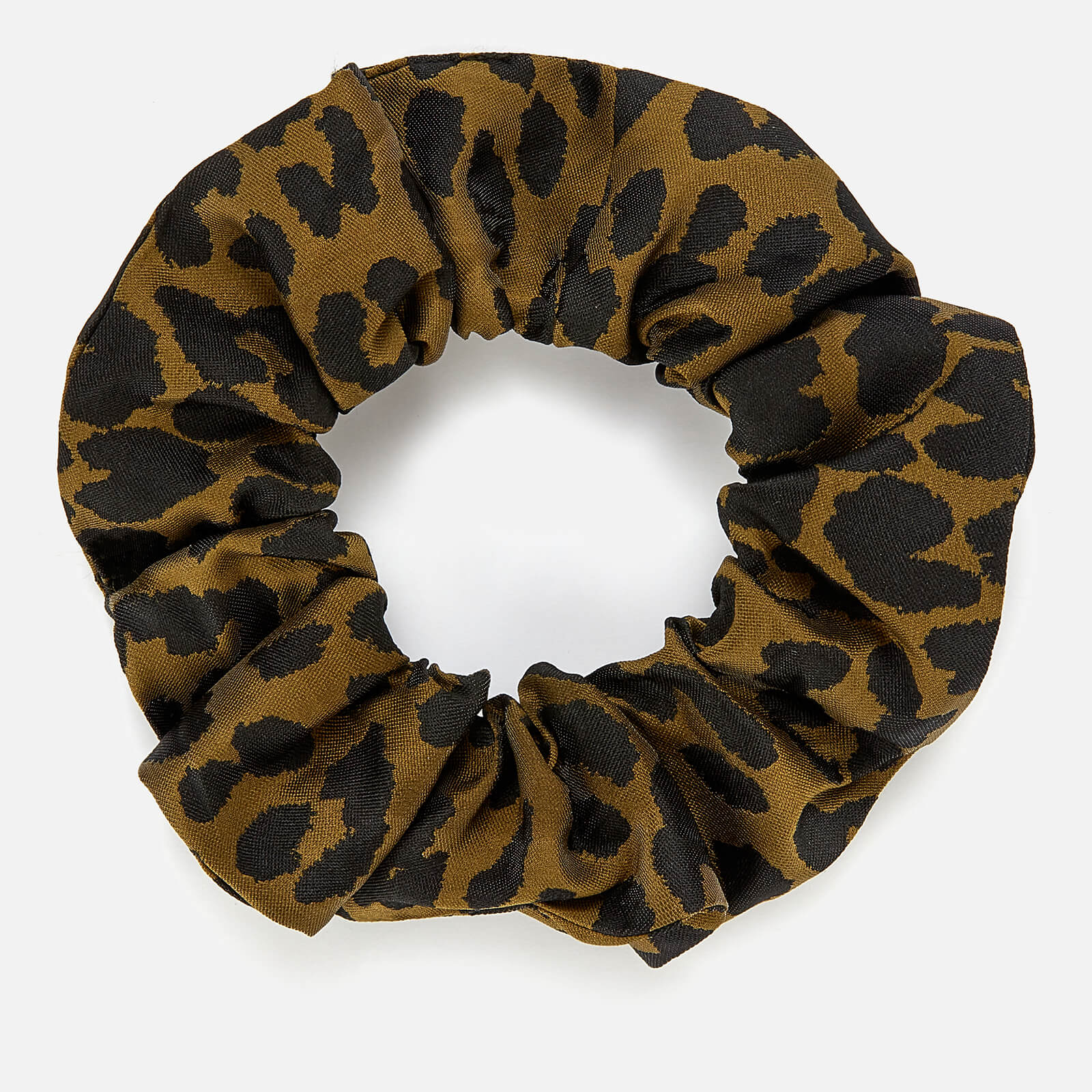 Ganni Women's Crispy Jacquard Scrunchie - Olive Drab