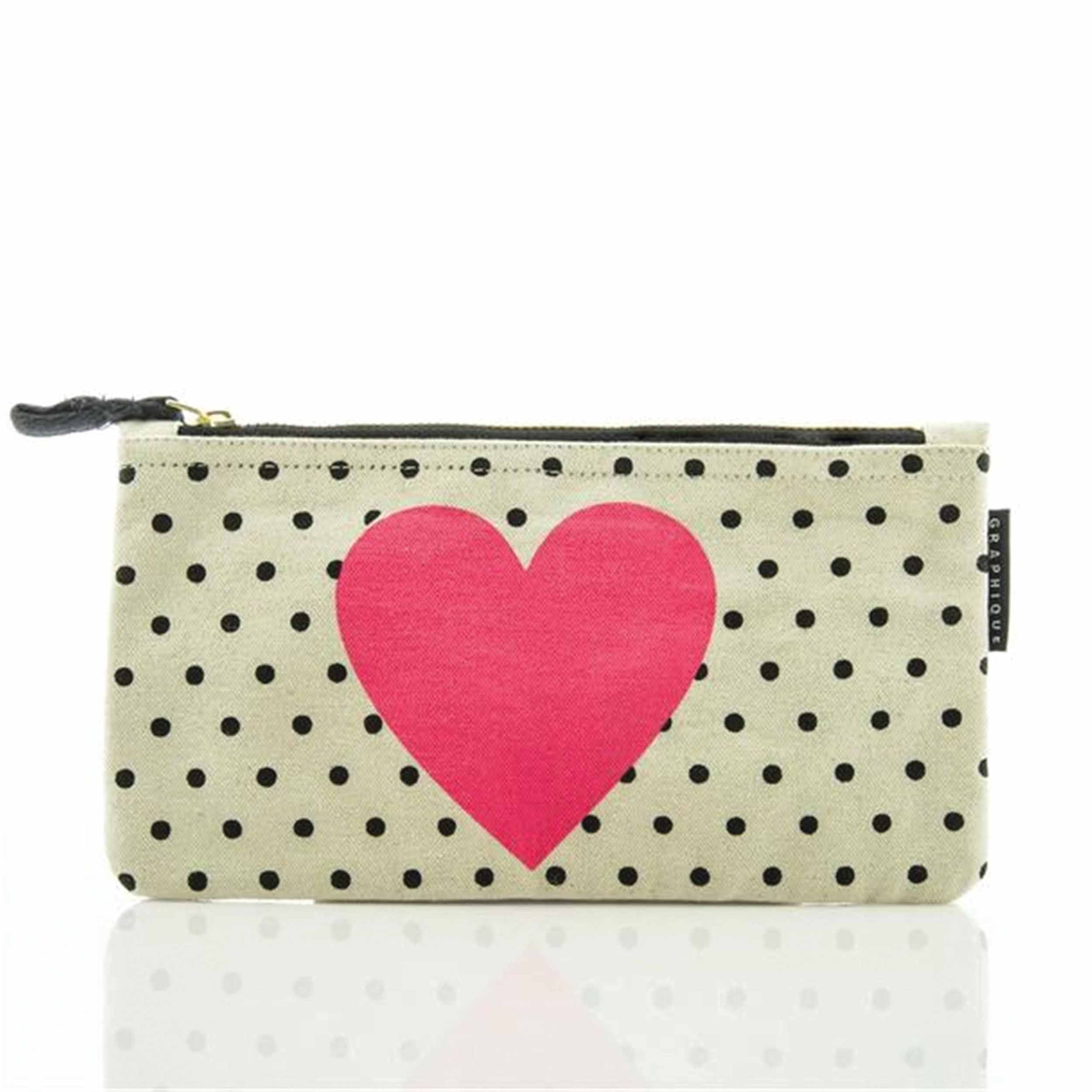 Heart & Polka Dot Pencil Case