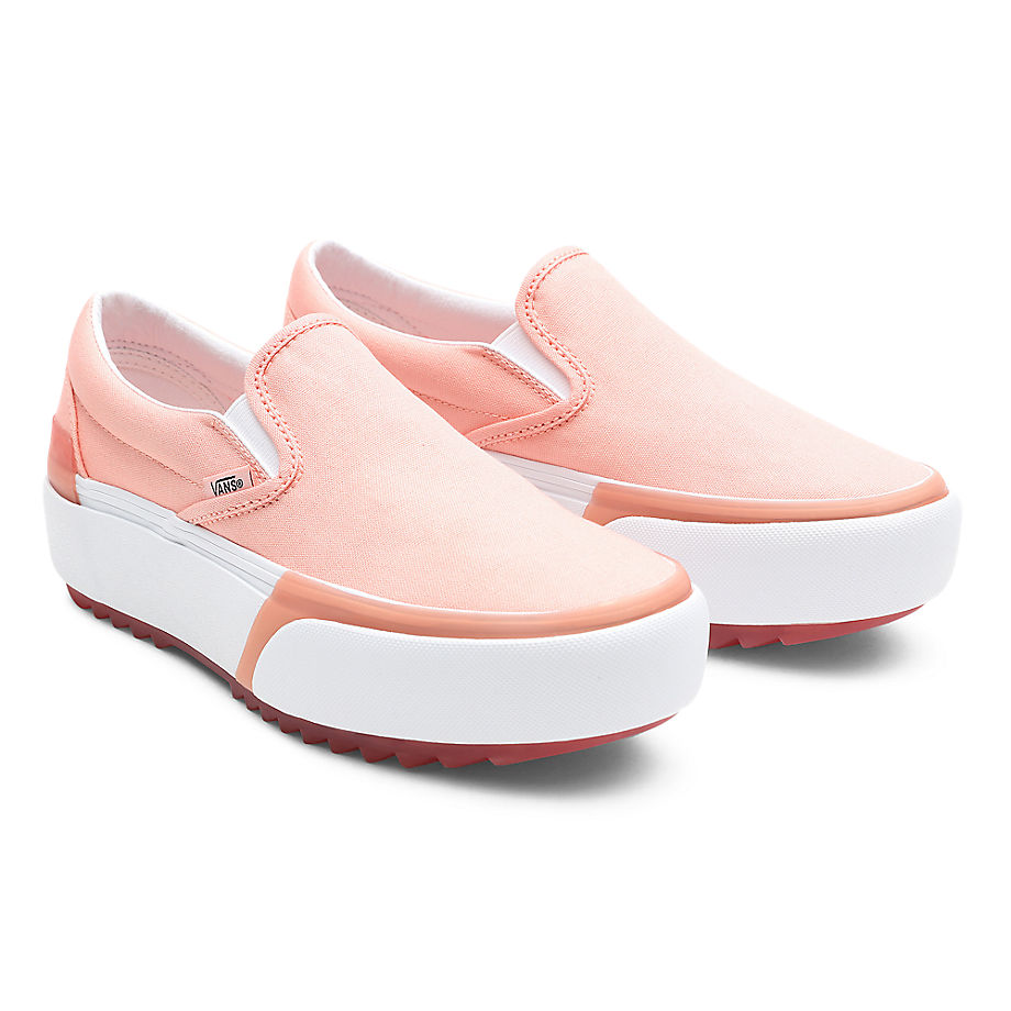 Vans Chaussures Pastel Classic Slip-on Stacked ((pastel) Peach Pearl/true White) Femme Rose, Taille 34.5