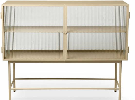 Ferm Living - Haze Sideboard With Reeded Glass - Cashmere