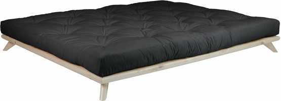 Karup Sommier en bois clair et matelas Comfort noir 180x200 Senza - 