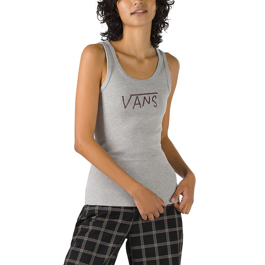 Vans  Breana Rib Tank (cement Heather) Women Grey, Size L