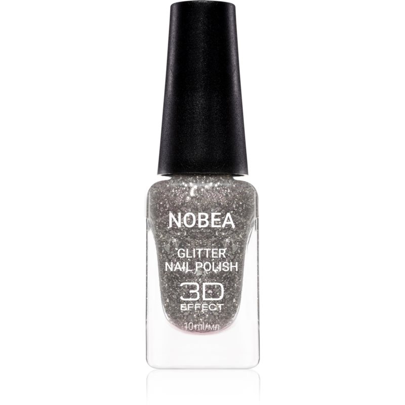 NOBEA  Festive mieniący się lakier do paznokci odcień 3D Silver 10 ml