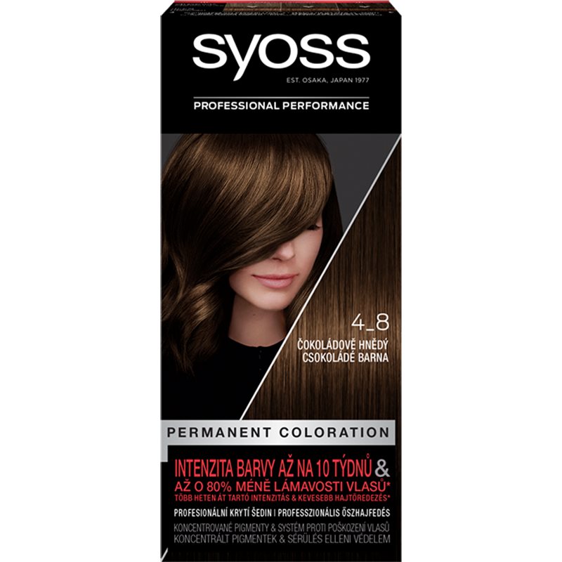 Syoss Permanent Coloration Permanent Hair Dye Shade 4-8 Chocolate Brown