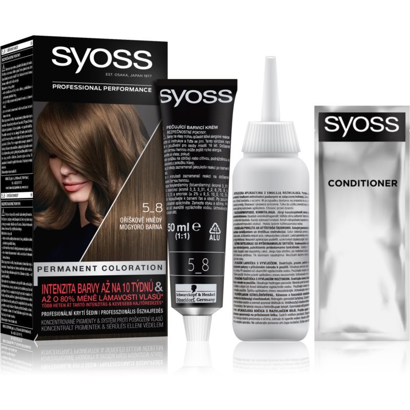 Syoss Permanent Coloration Permanent Hair Dye Shade 5-8 Hazelnut Brown