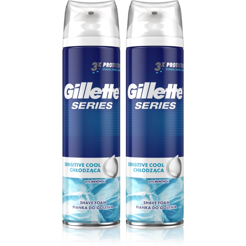 Gillette  Series Sensitive Cool schiuma da barba per uomo 2 x 250 ml